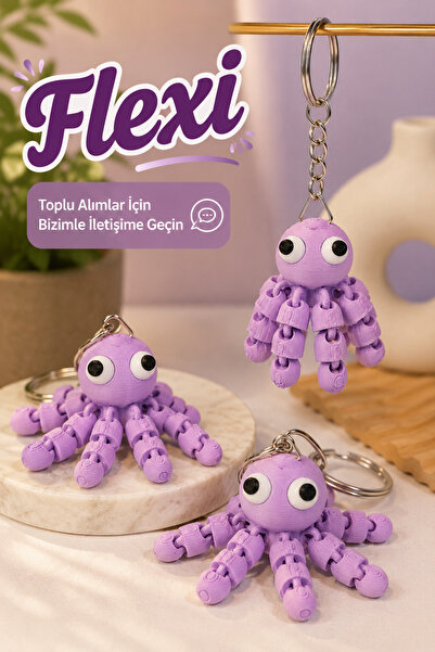 WOWOLAB Flexi Ahtapot 3D Anahtarlık