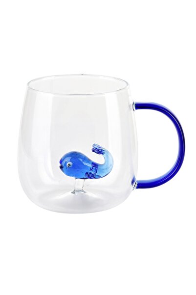 MONDEX Cană Sticlă Borosilicată PETER WHALE 400 ml 7.5 x 11.5 x 9.5 cm Transp...