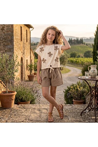 Yağmur Giyim Decosport Heart and Stone T-Shirt and Shorts Girl Set 10-14 Age ...