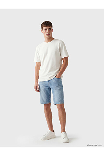 LC Waikiki Sparkling Choices from Shining Store Slim Fit Men's Jean Shorts