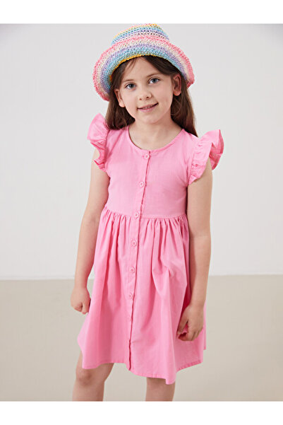 LC Waikiki I Pleated Girls' Linen Look Shirt Dress from Freezen Store