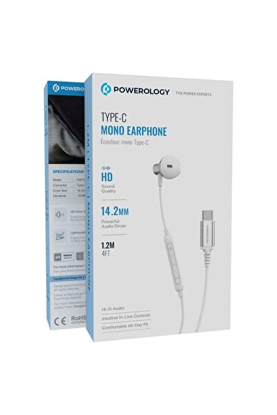 Powerology Type-C Mono Earphone white