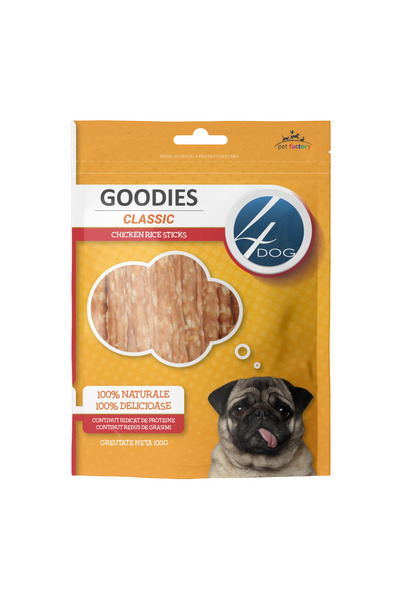4dog Batoane pentru câini Goodies cu pui și orez 100 g