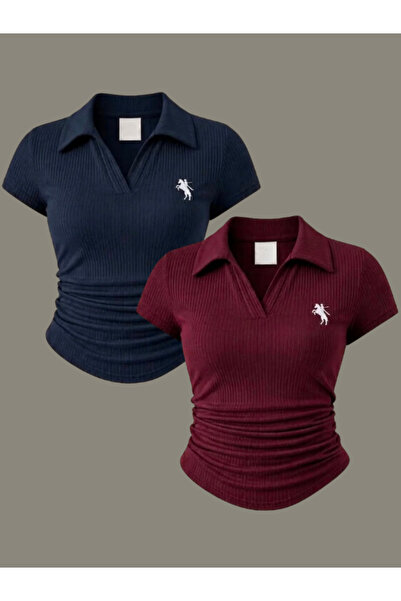 DREICH STREETWEAR ART 2 Li Polo Collar Embroidered Blouse