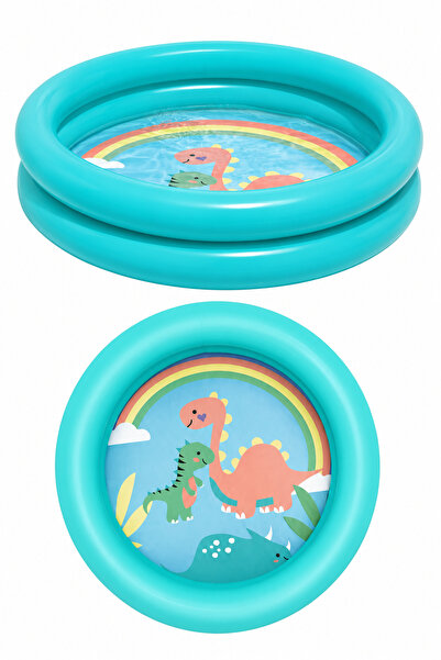 BESTWAY Mavi Renkli İçi Dinozor Desenli 61 x 15 Cm Çocuk Şişme Havuzu