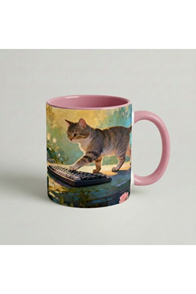 Petgifts Cana Cadou Personalizat Amuzanta Cu Mesaj Keyboard Cat - Ceramica 33...