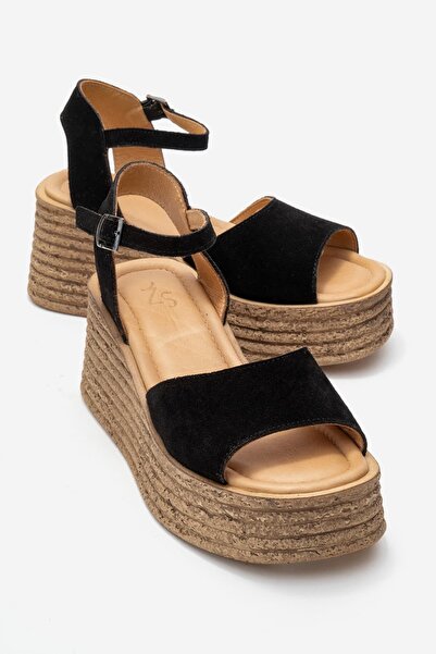 Zeynep Sıradağlı Liam Women's Genuine Leather Sandals Black Suede