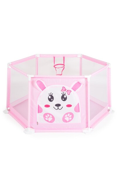 Moni Toys Tarc Joaca Copii Pink 146 cm, 50 Bile, Cos Baschet, Pliabil, 3+ ani