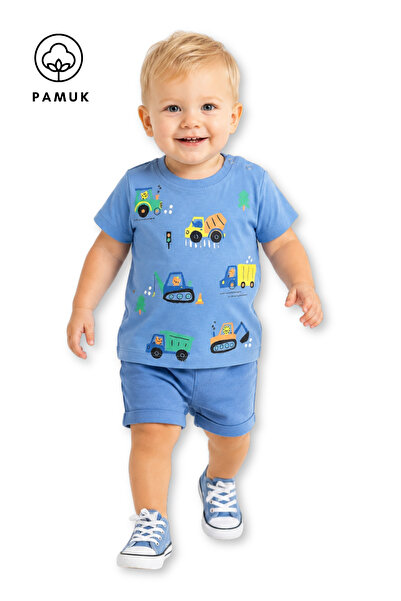difa kids تي شيرت صيفي بأكمام قصيرة مطبوع عليه سيارة للأولاد الصغار
