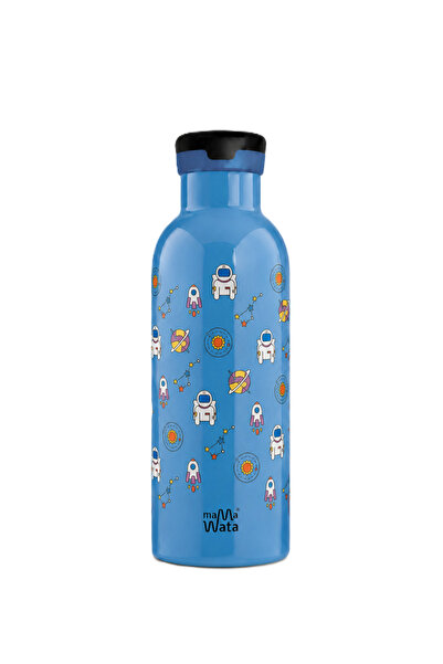 Mamawata Space Pipetli Çocuk Termos Matara 470 ml Paslanmaz Çelik Sızdırmaz Y...