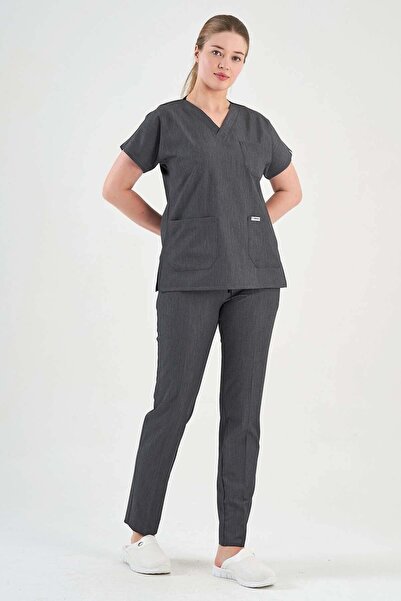 Owlet Medikal Costum chirurgical din lycra cu aspect de denim gri