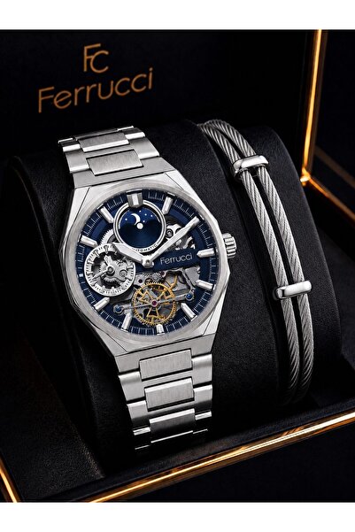 Ferrucci Automatic and Self-Winding Solar and Moonlight Dial Men's Wristwatch...