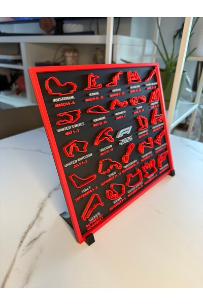 F1 Calendar 2026 - Formula 1 Takvim Tablosu - F1 Ülke ve Tarih Calender 25x21 cm