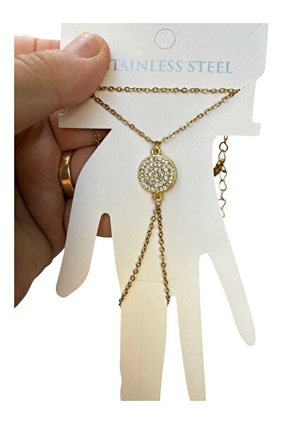 OGHAMAY Gold Color Round White Stone Sf Sf Chain Steel Shahmeran - 3502