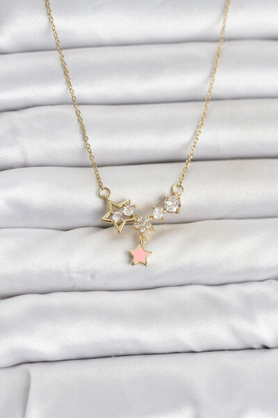 OGHAMAY 316L Steel Chain Gold Color Star Model Women's Necklace