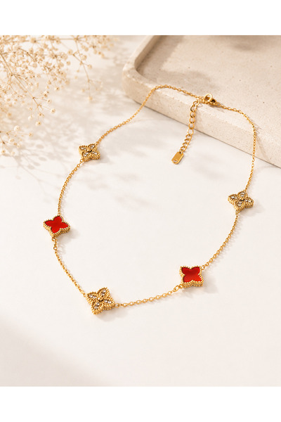 Archhazel Jewelery Steel Necklace with Cloth Detail