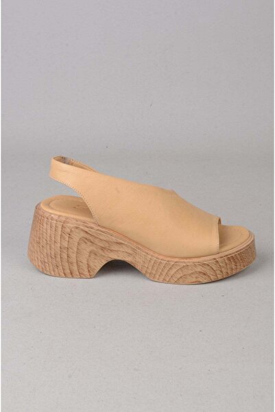 SEÇ KUNDURA Seç 4125 Genuine Leather Platform Heel Sandals (Heel:7Cm Platform...