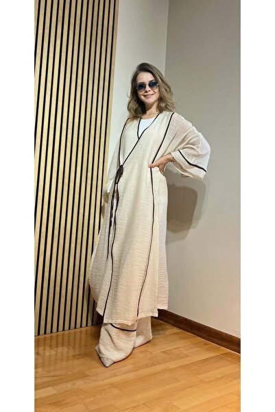 Cardella Arya Biyeli Kimono Pants Set - Hijab Compatible