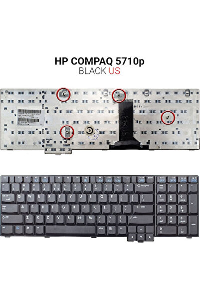 HP Πληκτρολόγιο φορητού υπολογιστή για 8710p και αγγλική (ΗΠΑ) διάταξη σε μαύ...