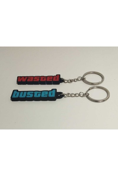 3D Layshop Set of 2 Wasted and Busted Gamer Keychains - 3D Nostalgic Gamer Couple and Kanka Bag Ornament