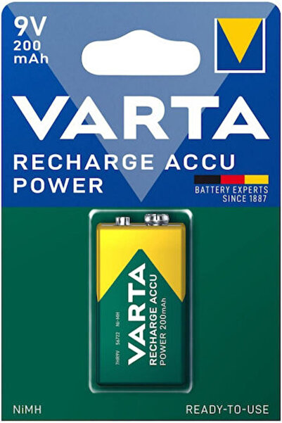 Varta Επαναφορτιζόμενη Μπαταρία 9V Ni-MH 200mAh 1 τεμάχιο