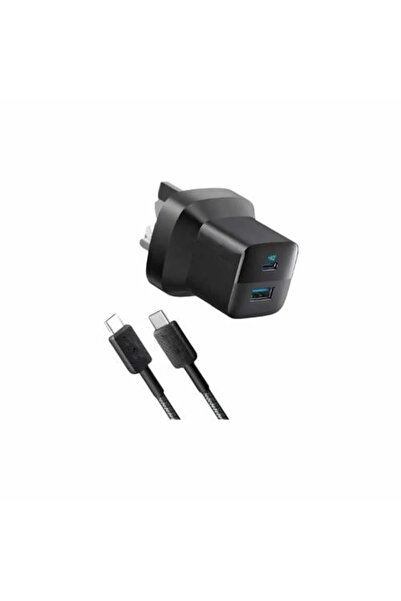 generi شاحن جداري 323 بقوة 33 واط بمنفذ تايب سي ومنفذ USB-A مع سلك تايب سي - ...