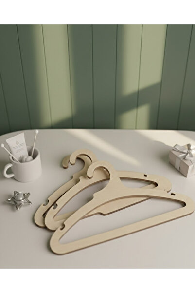 ih ihra Baby Clothes Hangers - Set of 7 Natural Wooden Baby Wardrobe Organize...