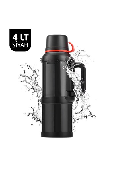 NEVVALİFE Travel Pot (Nevvalife Modeli 4 Litre SİYAH) Vakumlu Paslanmaz Çelik...