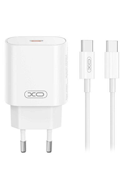 Xo Încărcător de perete USB-C PD de 25W cu cablu USB-C, Alb