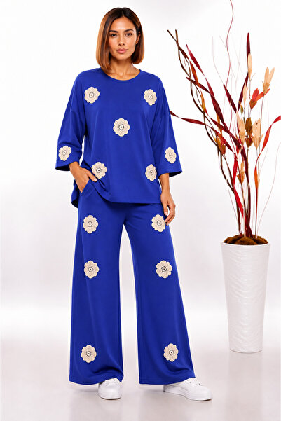 JERFİ Women's Stone Printed Modal Dual Set