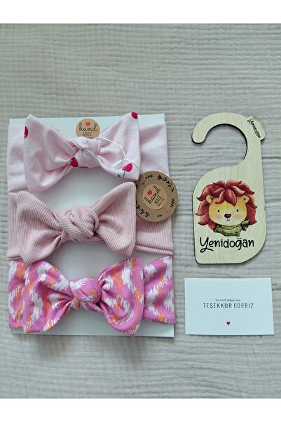 KIZ BEBEK PAMUKLU ESNEK 3LU BAGLAMALI BANDANA SETİ
