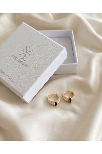 SE Jewellery Collection Selin Ersoy Xuping Mavi Taş Detaylı Mini Halka Küpe 1...