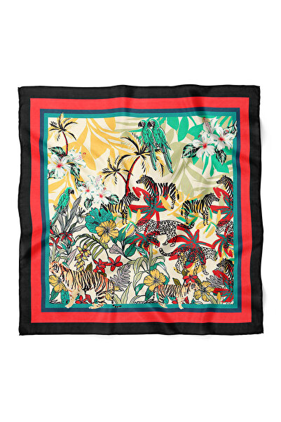 nehir eşarp Bandană cu model tropical sălbatic 70x70 cm