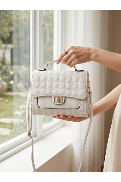 Finelook Elegant Grid-Quilted Top-Handle Bag – Women Bag.