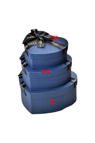 OEM Cutie cadou cu panglica si funda, bleumarin, dimensiuni 18, 5*17, 7 cm