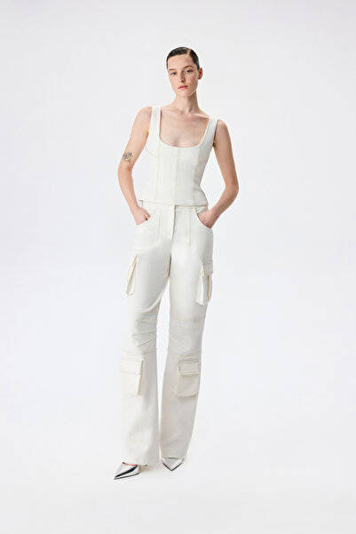 ILA THE BRAND Helly-U Neck Corset Top With Hand Stitched Bead