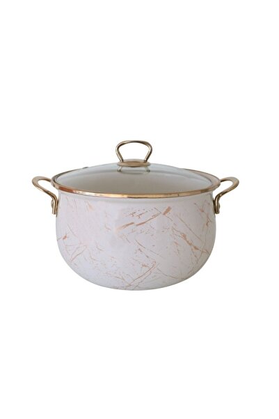 goldmann Cratita emailata, 28x17cm, 10.5 litri, manere titan aurii, capac sti...