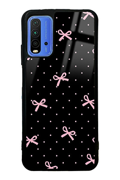 Spoyi Xiaomi Redmi 9T Pembe Kurdele Tasarımlı Glossy Telefon Kılıfı