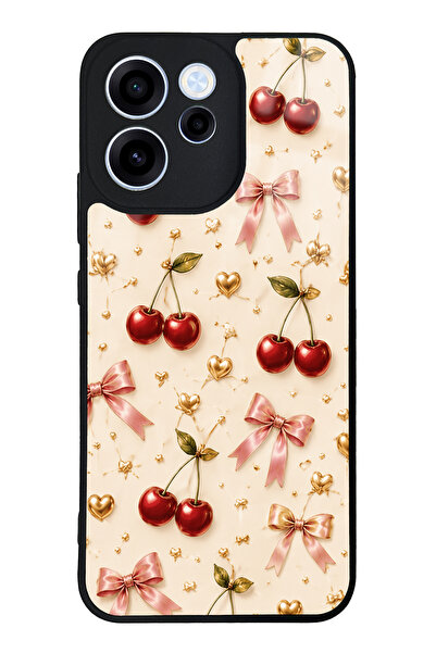 Spoyi Oppo Reno 15F Cherry Ribbon Luxe Tasarımlı Glossy Telefon Kılıfı