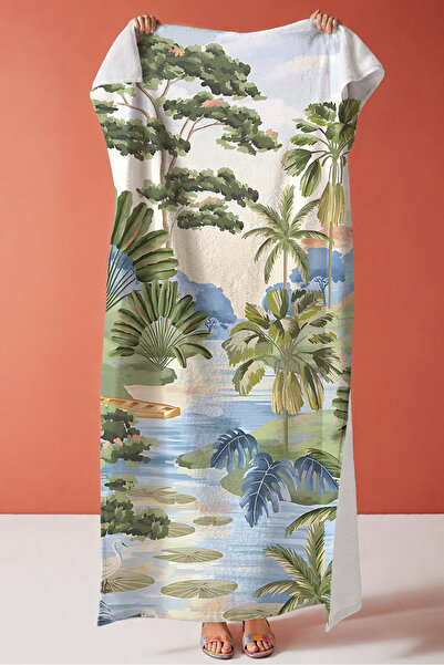Evimde Bambaşka Prosop de plajă Tropical Palm - Prosop de baie cu uscare rapi...