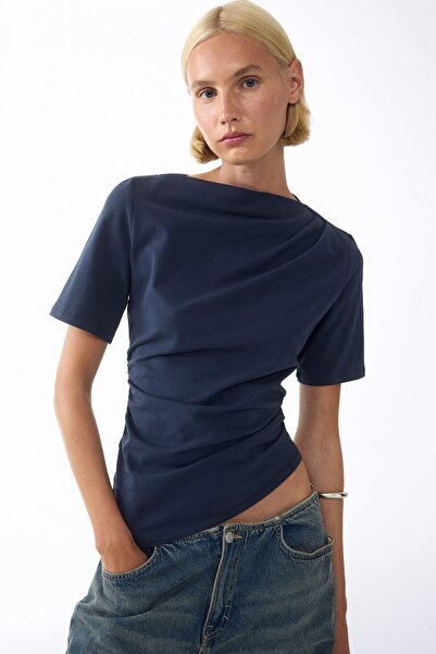 H&M Drapeli Asimetrik Üst