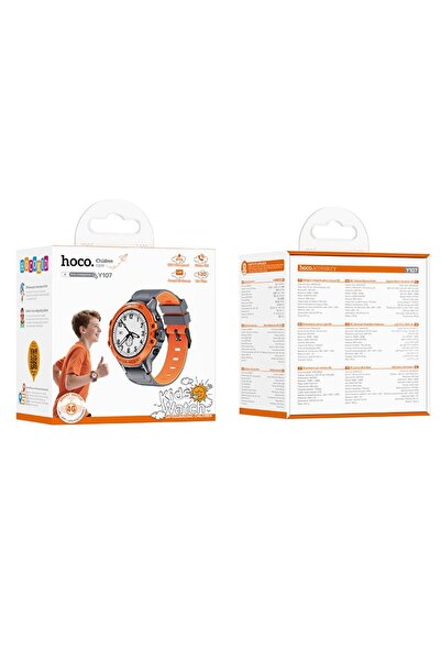 hoco. Smartwatch pentru Copii Y107 4G, Functie de apelare, GPS, Portocaliu, 1...