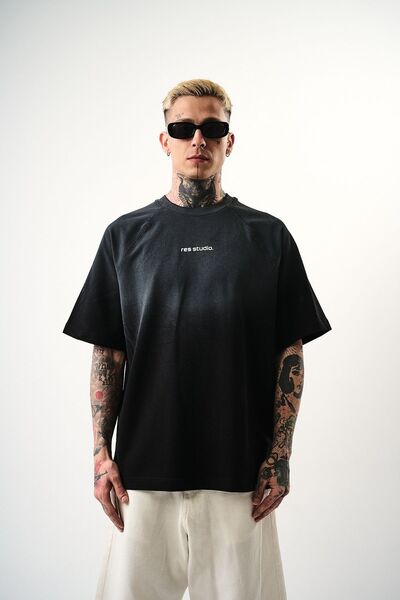 Respire Tricou supradimensionat Res Studio, negru
