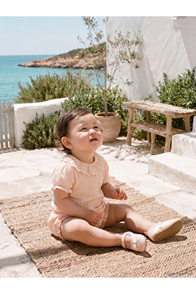 LC Waikiki Trendlucky with Difference in Price Baby Girl Ruffle Muslin Snap B...