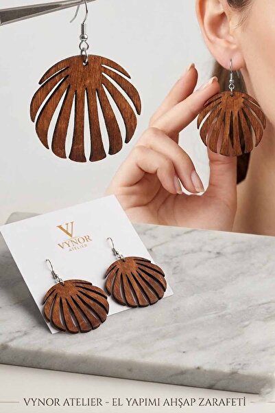 vynor atelier Women's Bohemian Natural Birch Wood Earrings Handmade Ethnic wi...