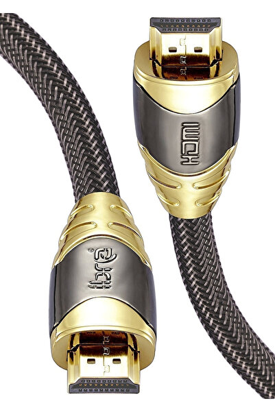 IBRA Πολυτελές Πλεκτό Καλώδιο HDMI αρσενικό - HDMI αρσενικό 5 μ. Επιχρυσωμένο