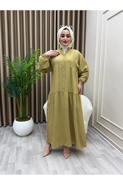 azeldembutik Yeni Sezon Modal Kumaş Tesettür Elbise 56 Bedene Kadar[ASTARSIZ]