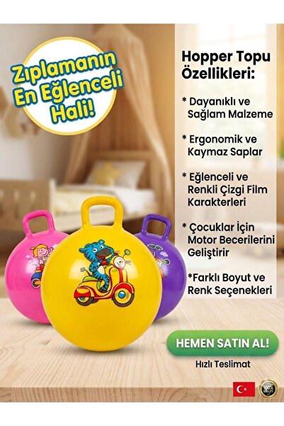 CEBER TİCARET Zıp Zıp Kanguru Topu Zıplama Topu Çocuk Pilates topu