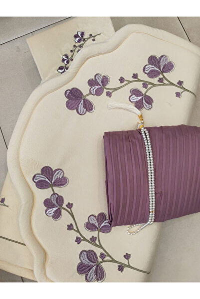 Generic This Is a Luxurious Prayer Set Featuring Delicate Purple Floral Embro...