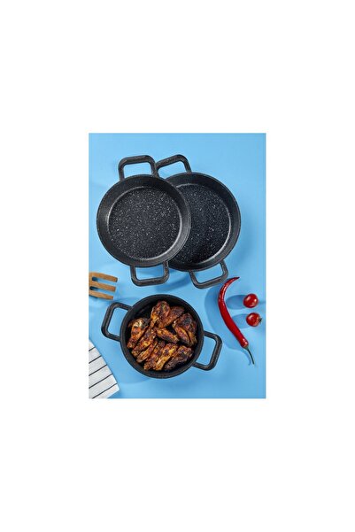 tacev Triton 3-Piece Sahan Set with Black Cast Iron Box